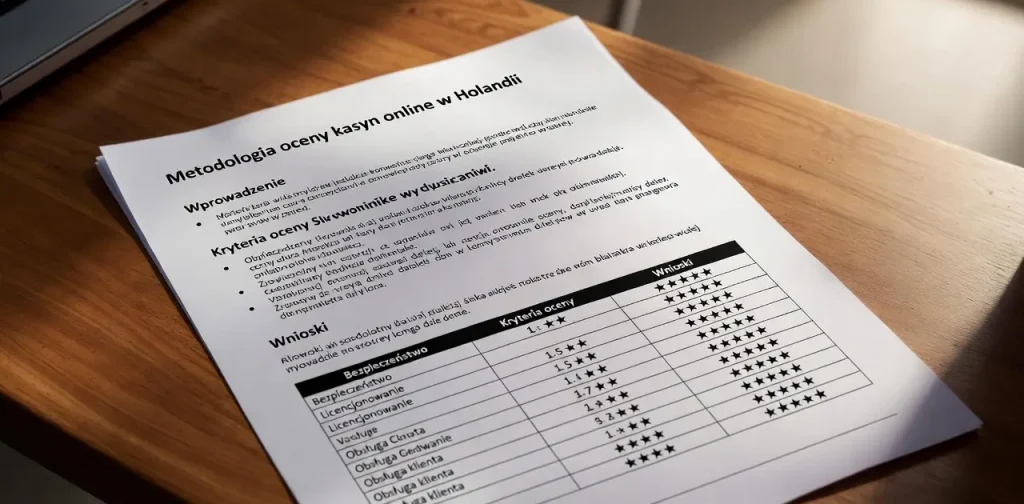 Metodologia oceny kasyn online w Holandii